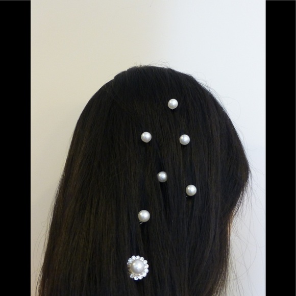 Pearl and Rhinestone Hairpin - Picture 2 of 2